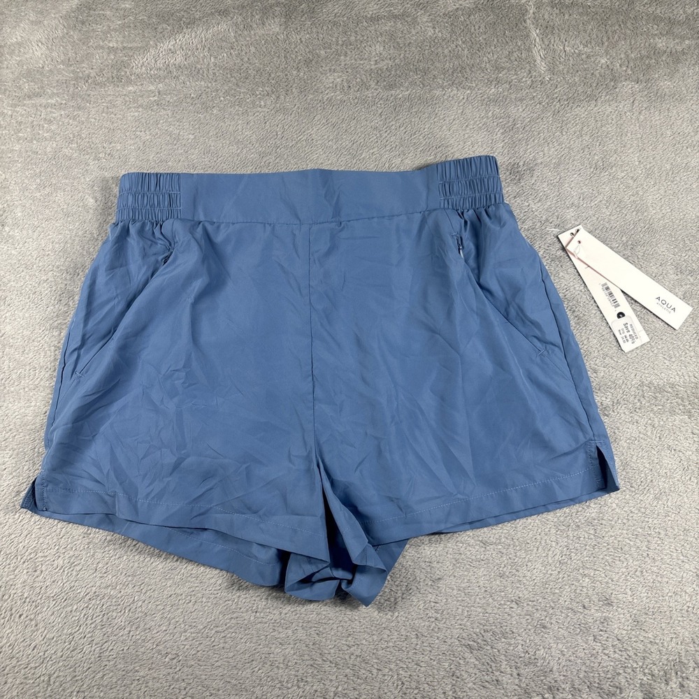 NWT AQUA Athletic Women's Lightweight Windbreaker Shorts Coronet Blue Size S